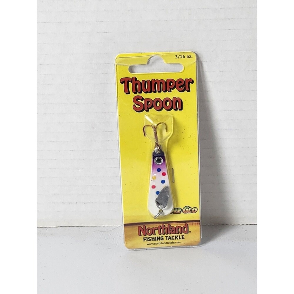 Northland Tackle Thumper Spoon 3/16 oz Super Glow Purple Wonder Treble Hook